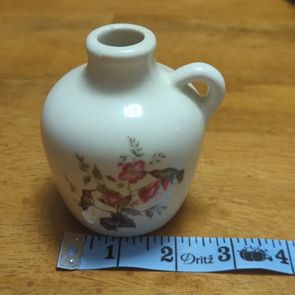 Bud vase hummingbird and flowers hand made Lyons Lair Pittsford Vermont